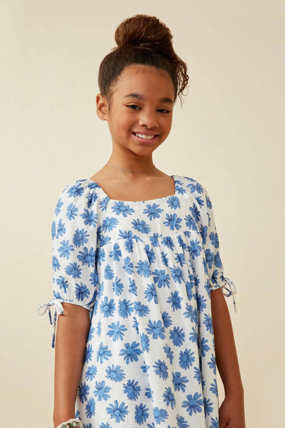 Tie Sleeve Floral Dress
